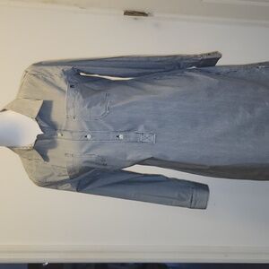 Spartina 449  Stretch Shirt Dress Shift Medium stripe long sleeve